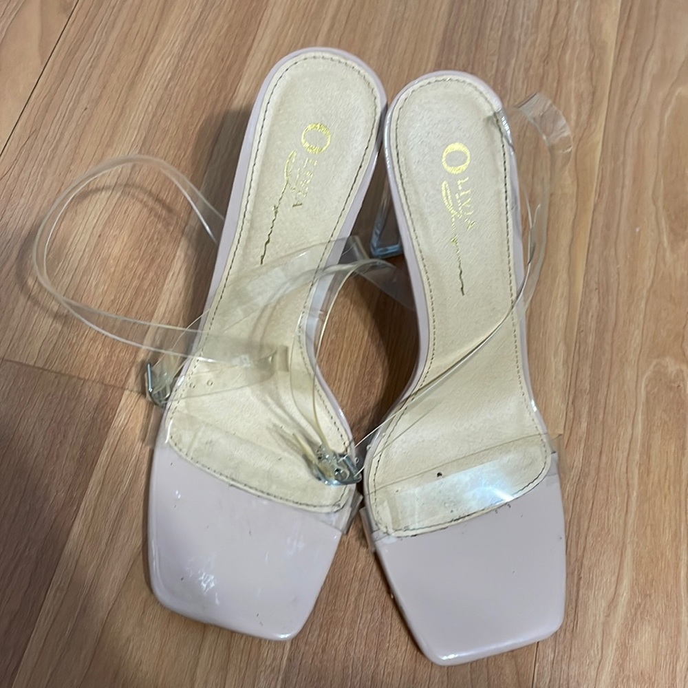 Clear strap heels